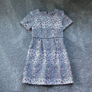 H&M pleated dress size 8 black and white floral pattern